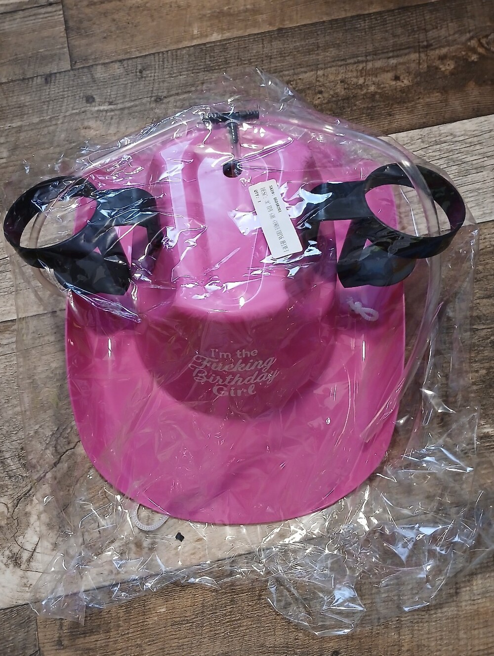 Pink "I'm the F*ucking Birthday Girl" Party Hat with Cup Holders